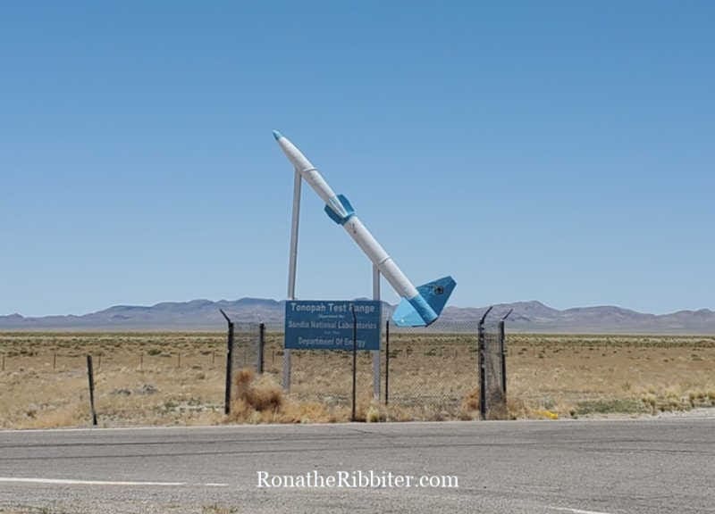 Tonopah test range missile on quilters road trip in nevada