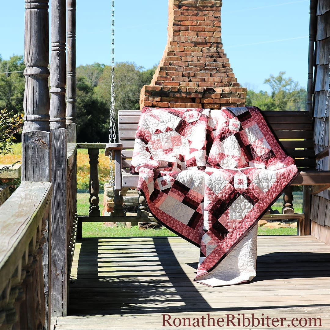 rose window quilt pattern porch