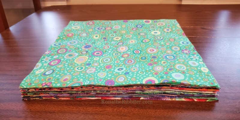 layer cake squares used for quilted curtains