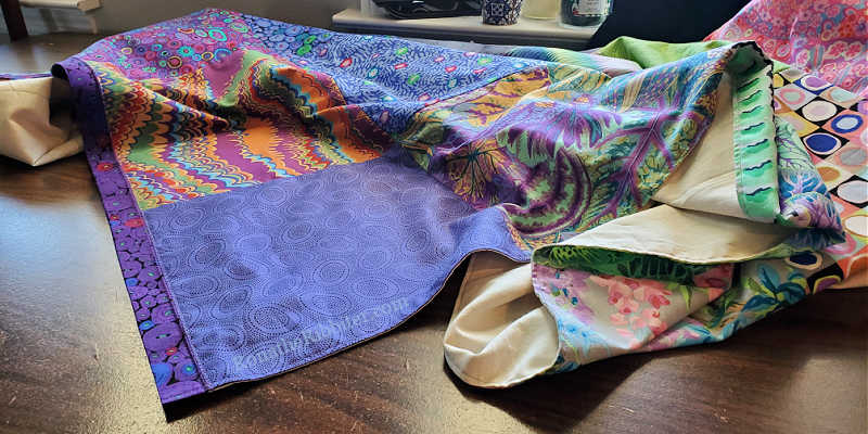 top stitching around quilted curtains