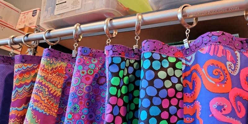 ring clips hanging the quilted curtains